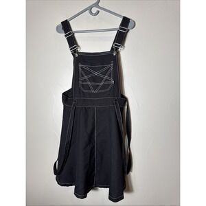Royal Bones by Daang Mini Dress Size L Black Overalls Style Fit & Flare Gothic